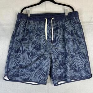 Fair Harbor Lined Swim Trunks Mens XXL Blue Floral Tropical Hawaiian AOP Beach